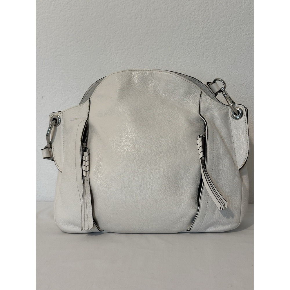 OrYany Danielle White Pebbled Leather Shoulder‎ Bag